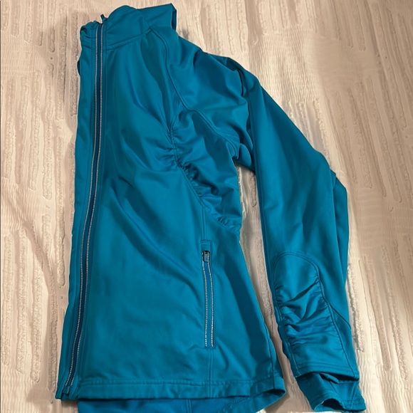 Athleta Blue Hooded Jacket size L - Picture 2 of 7